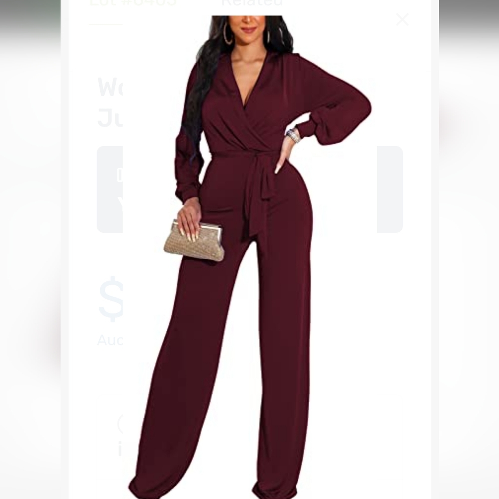 Sexy Silky Burgandy Jumpsuit